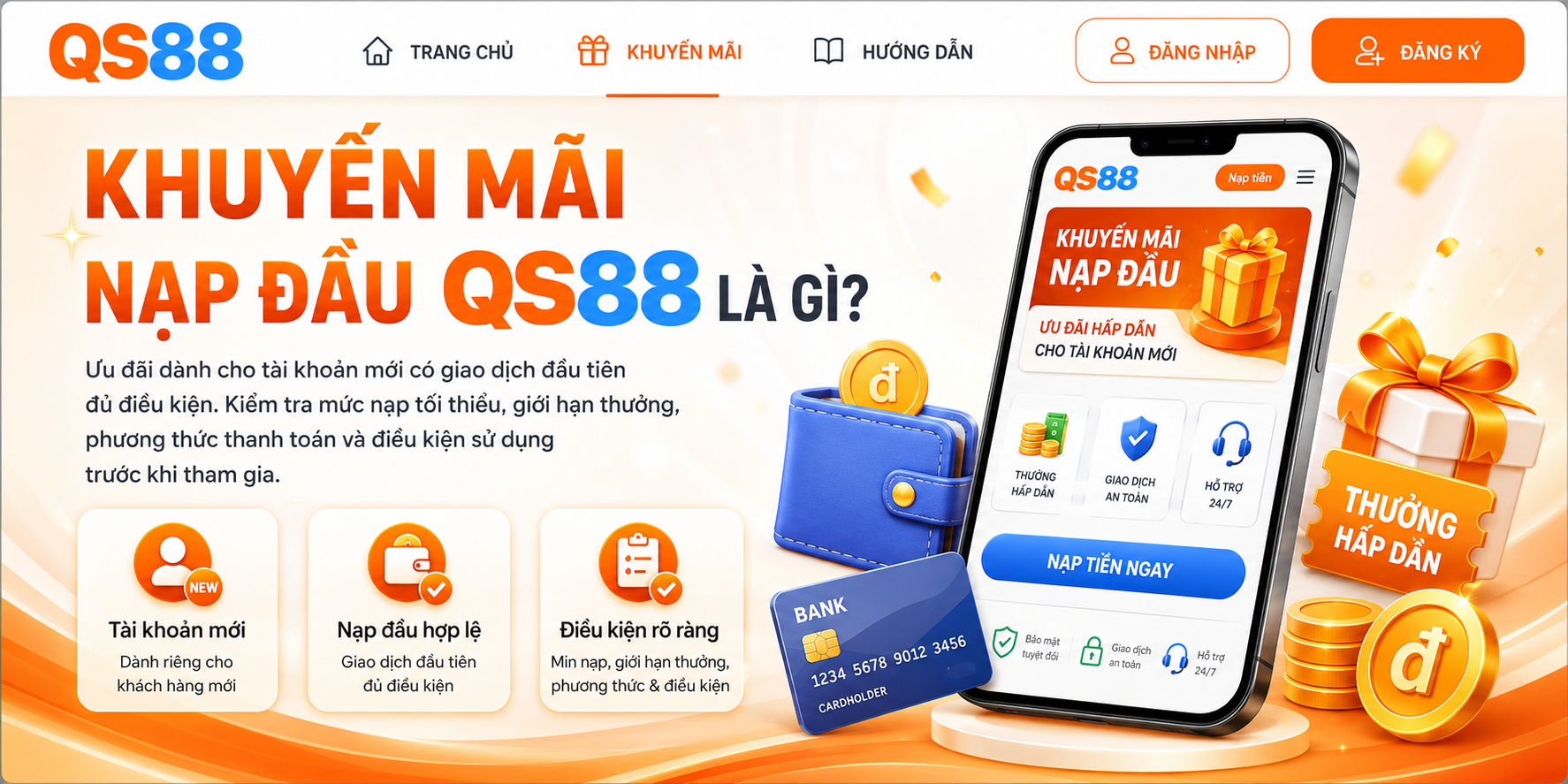 Khuyến mãi nạp đầu QS88 là gì 