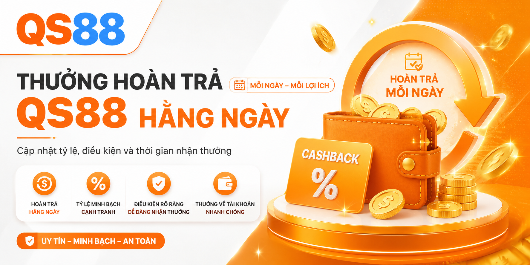 Thưởng hoàn trả QS88 hàng ngày