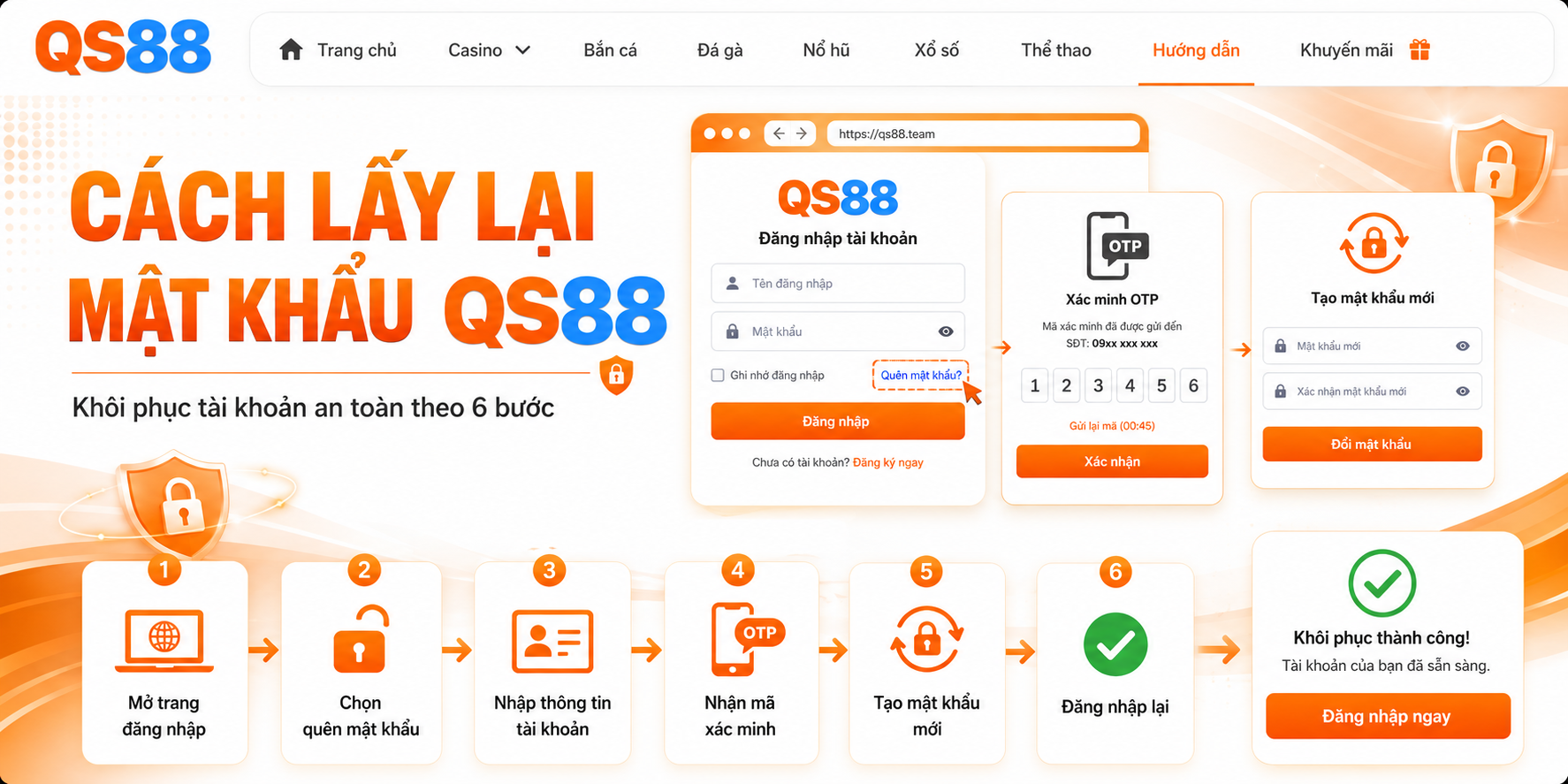 Cách lấy lại mật khẩu QS88