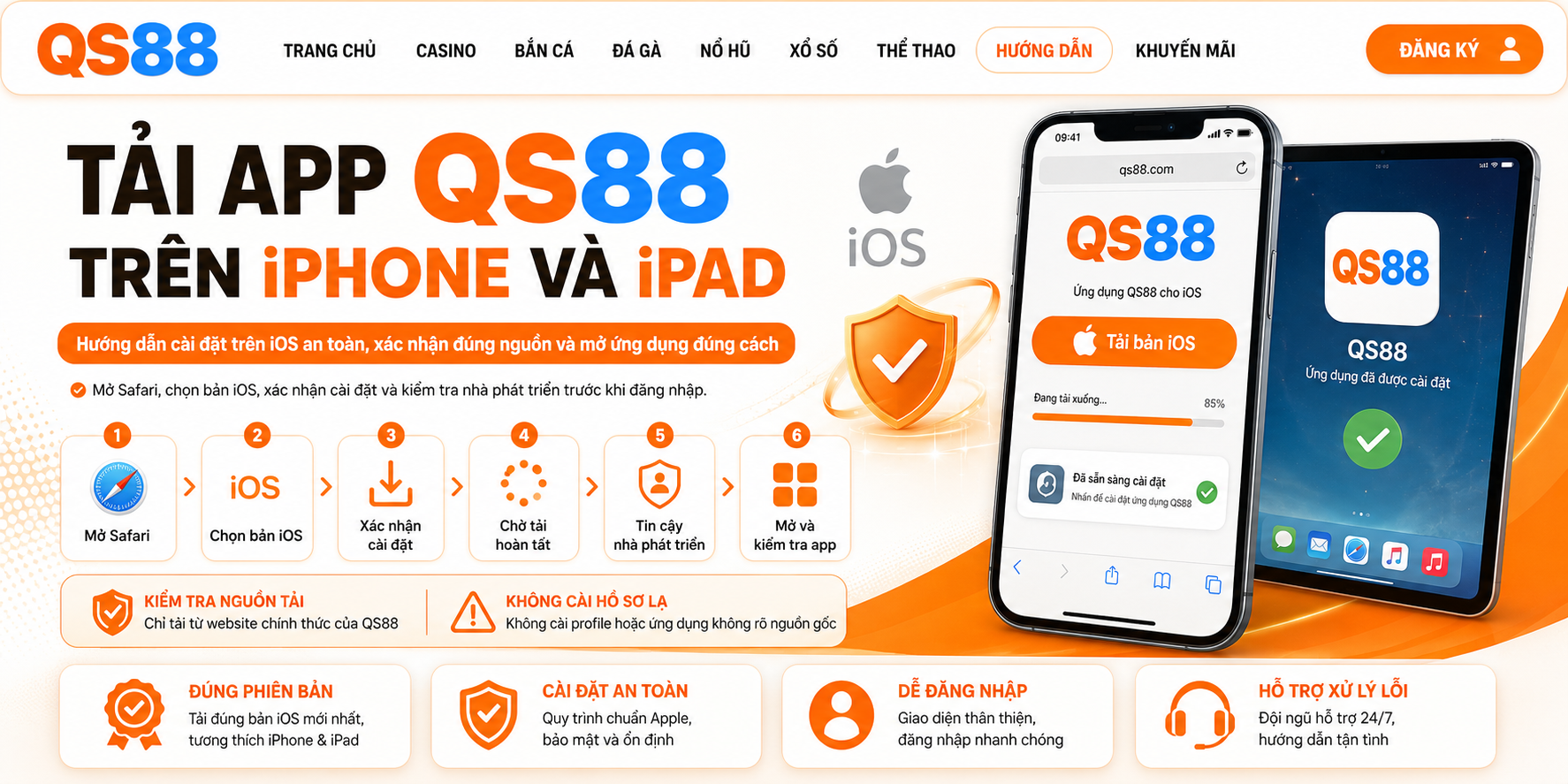 Tải app QS88 trên iphone và ipad